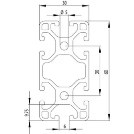 I6 30x60 kompatibilis aluprofil
