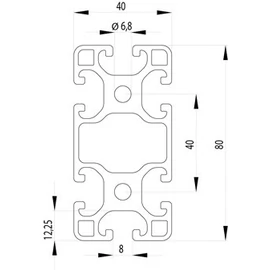 I8 40x80 Item kompatibilis aluprofil
