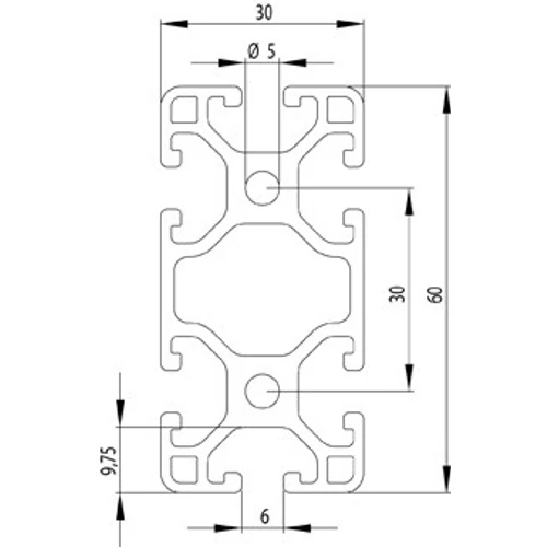 I6 30x60 kompatibilis aluprofil