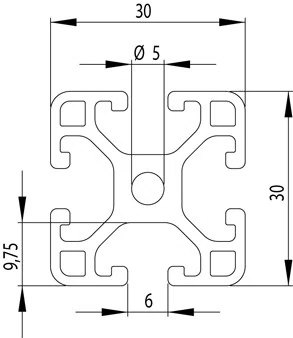 I6 30x30 Item kompatibilis aluprofil