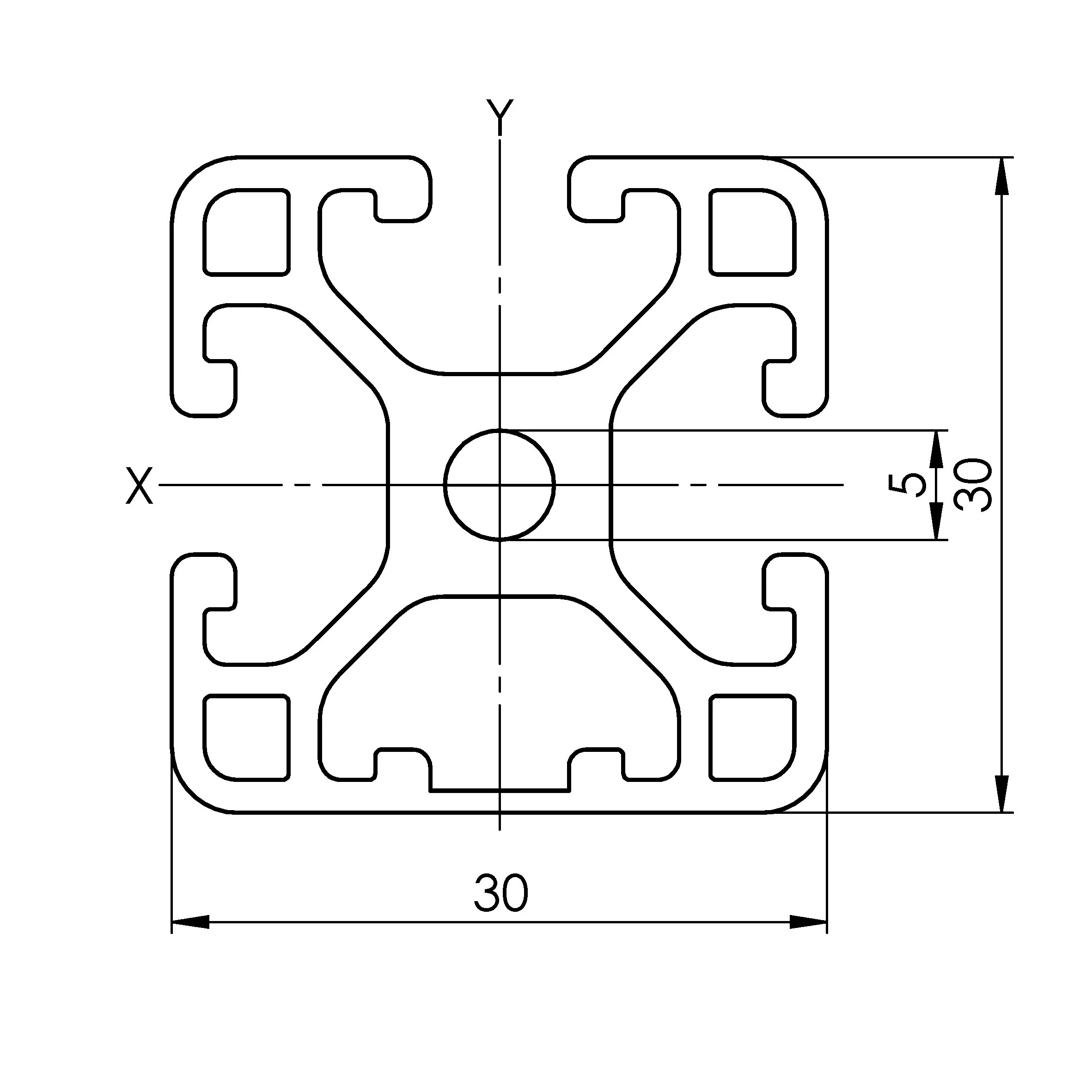 I6 30x30 1N Item kompatibilis aluprofil