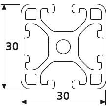 I6 30x30 2N180 kompatibilis aluprofil