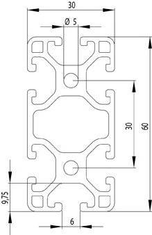 I6 30x60 kompatibilis aluprofil